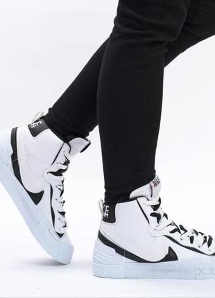 Мужская обувь nike blazer sacai hight, кроссовки найк8 фото