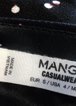 Сукня mango принтом дрібний горошок горох чорне трикотажне під кросівки міні5 фото