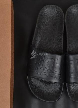 Шлепанцы мужские кожаные richi black оригинал черные из натуральной кожи2 фото