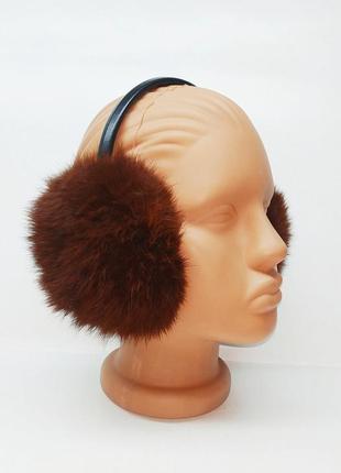 Хутряні навушники дитячі з кролика, синій