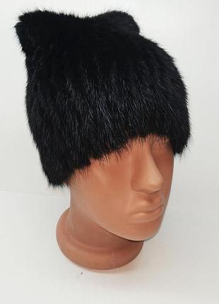 Шапка хутряна жіноча ніколь чорний