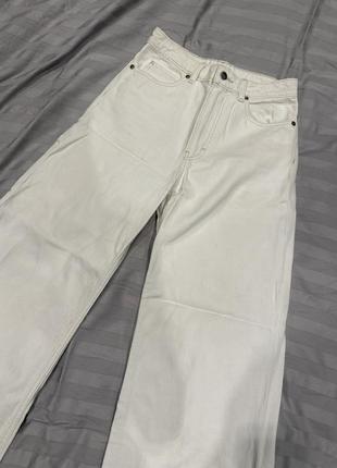 Широкие белые джинсы с необработанным краем, wide leg2 фото