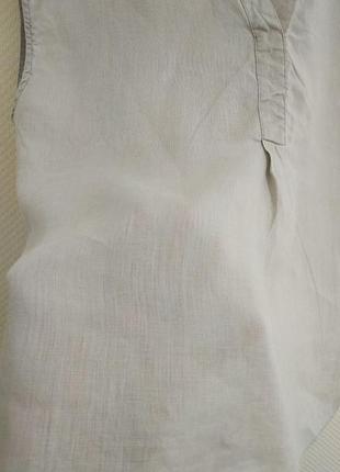 Льняная блуза оверсайз без рукав3 фото