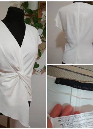 ,,фирменная базовая асиметрического кроя стильная белая блуза zara3 фото
