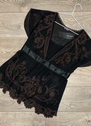 Шифоновая с вышивкой блуза autograph/marks&spencer р. 20/4xl/48