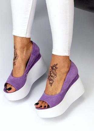 Туфли женские цвет-фиолетовый натуральная-замша 39р6 фото