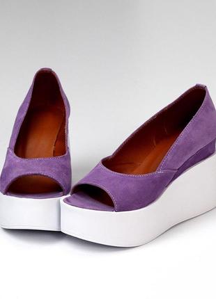 Туфли женские цвет-фиолетовый натуральная-замша 39р3 фото