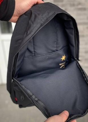 Чоловічий чорний рюкзак спортивний, чорний портфель для школи та тренувань, текстильний зручний5 фото