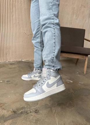 Жіночі кросівки nike air jordan retro 1 grey fog6 фото