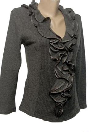 Кофта трикотажная с жабо, джемпер, италия.