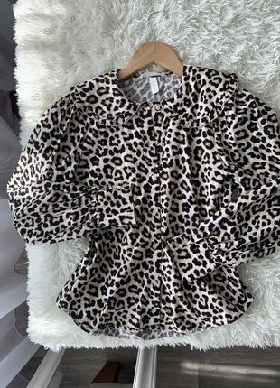Блуза в леопардовый принт рубашка коттон9 фото