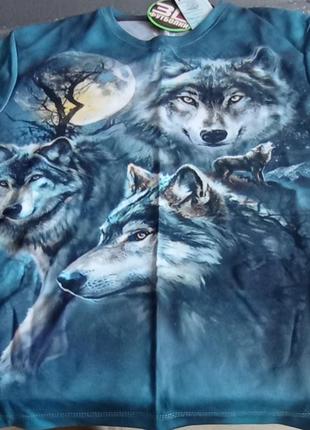 💙💛крута 3d футболка вовки 🙃 с нюансом