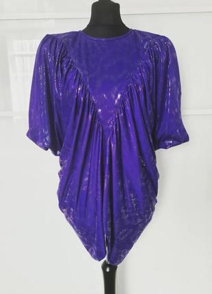 Крутая невероятная яркая блестящая винтажная блузка блуза ретро винтаж диско стиль