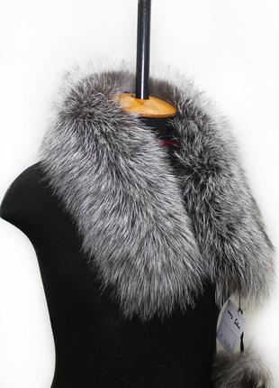 Воротник меховой женский из чернобурки на подкладке  длина 75см