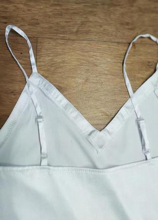 Женская ночная рубашка атласная на регулируемых бретельках. белая, xs4 фото