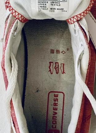Кроссовки кеды текстильные красные низкие converse (оригинал)6 фото