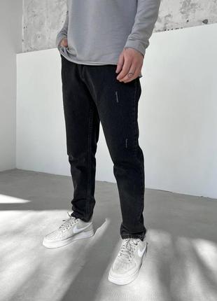 Брендові чоловічі джинси / якісні джинси мом в темно-сірому кольорі на кожен день2 фото