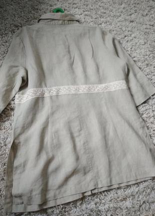 Актуальная льняная блуза рубашка,р. 46-485 фото