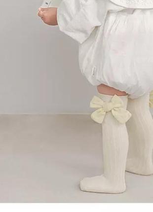 Гольфики для девочки подколенники гольфы в рубчик с бантиком