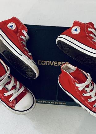 Кеды высокие текстильные (унисекс) красные для близнецов converse (оригинал)