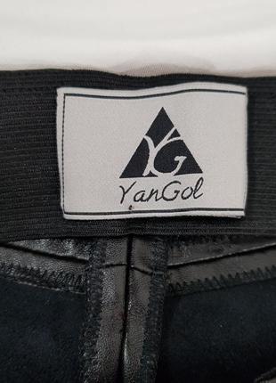 Штани легінси лосини вузькі "yangol" з екошкіри (україна)8 фото
