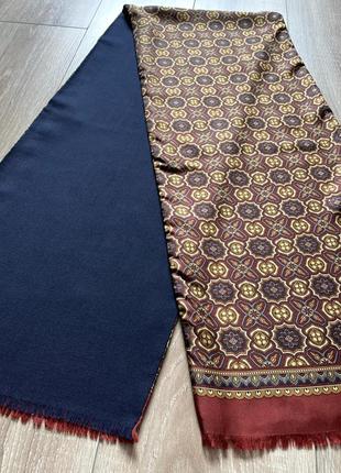 Шикарный двусторонний шелковый шерстяной шарф унисекс pkz2 фото