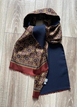 Шикарный двусторонний шелковый шерстяной шарф унисекс pkz10 фото