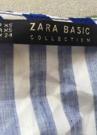 Тонкий топ-блуза з асиметричною оборкою zara /полоска/розмір хс7 фото
