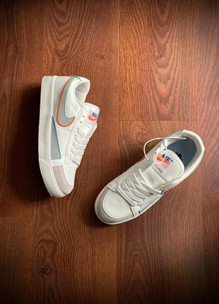 Кроссовки nike blazer white &amp; gray1 фото