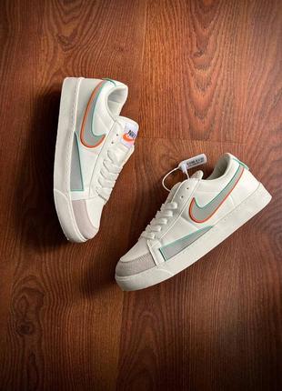 Кроссовки nike blazer white &amp; gray10 фото