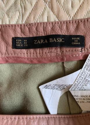 Шкіряна мініспідниця трапеція з фактурної штучної шкіри zara розмір m6 фото