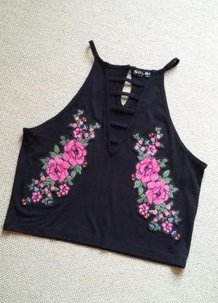 Новий топ майка з вишивкою дуже красива натуральна