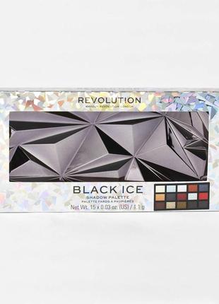 Палетка тіней makeup revolution "black ice"5 фото