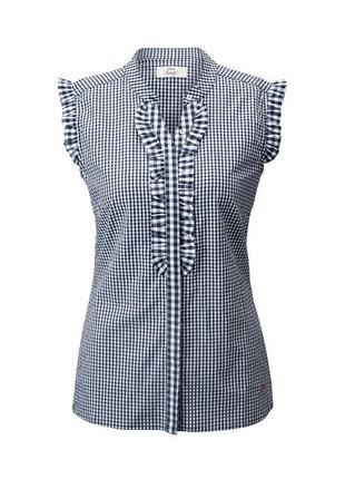 Нежная женская хлопковая блузка, рубашка в клетку от tcm tchibo (чибо), нимечевина, s-xl2 фото