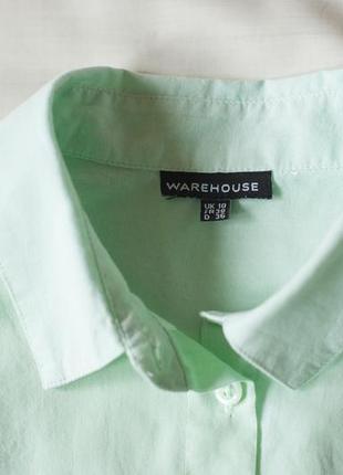 Женская рубашка котоновая цвета мяты warehouse, размер m6 фото