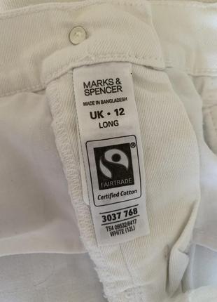 Белые джинсы широкий крой marks&spencer размер м7 фото