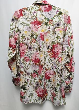 Zara woman сорочка квітковий принт у стилі оверсайз /7898/5 фото
