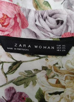 Zara woman сорочка квітковий принт у стилі оверсайз /7898/6 фото