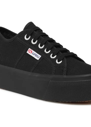 Черные кеды на платформе superga2 фото