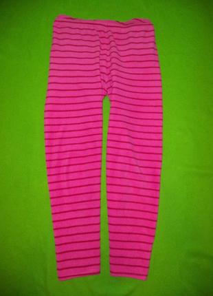 Флисовые яркие розовые пижамные штрюксы в полосочку-большой размер 20-22.4 фото