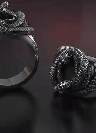 Модна каблучка у формі змії - смерть та відродження, перстень перстень дві змії сплелися, розмір 202 фото