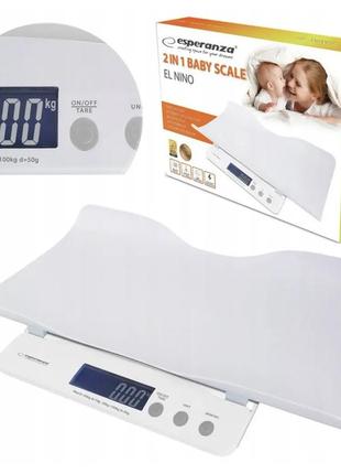 Ваги для новонароджених та дорослих 2 в 1 електронні ваги esperanza ebs017 el nino до 100 кг