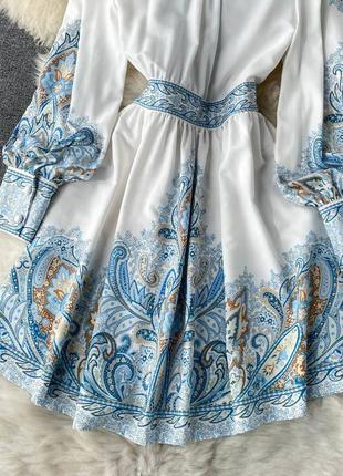 Невероятно красивые платья в самом тонком голубо-белом цвете с орнаментом на пуговицах❤️7 фото