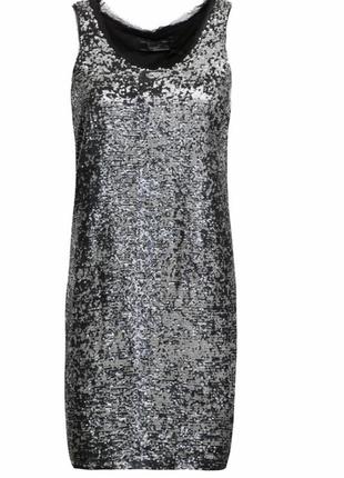 Платье декорированное паетками с вырезом на спине guess размер s
