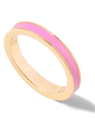 Цветное женское кольцо тонкое розового цвета  (17)