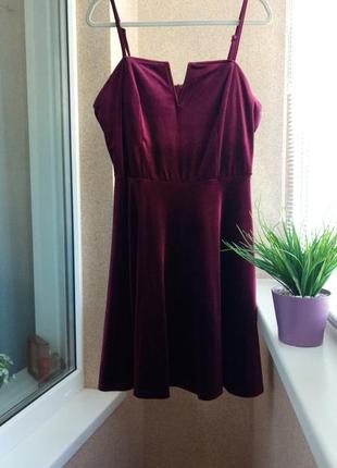 Красивое нарядное бархатное платье миди цветп мансала4 фото