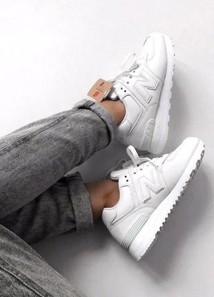Шикарні білі кросівки new balanceв білому кольорі (весна-літо-осінь)😍5 фото