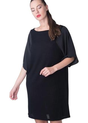 Шикарное шерстяное платье с шелковыми рукавами от stefanel! p.-l1 фото