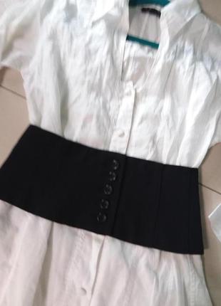 Комплект из платья-рубашка и широкого пояса из ткани 6-8 размера2 фото