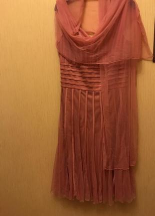 Нарядное платье персикового цвета ри46/48 цена 490 грн8 фото